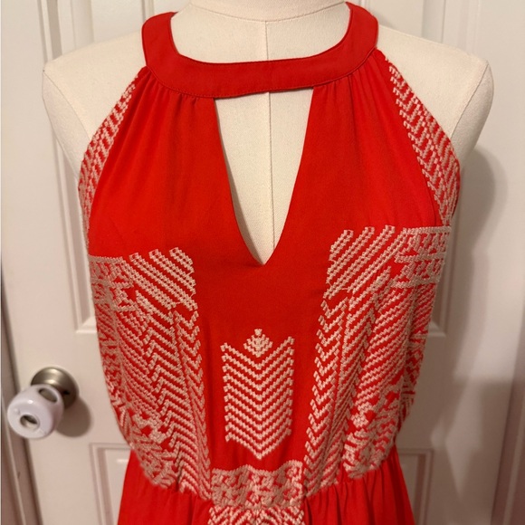 THML Vibrant Orange Embroidered Maxi Dress - Picture 2 of 13